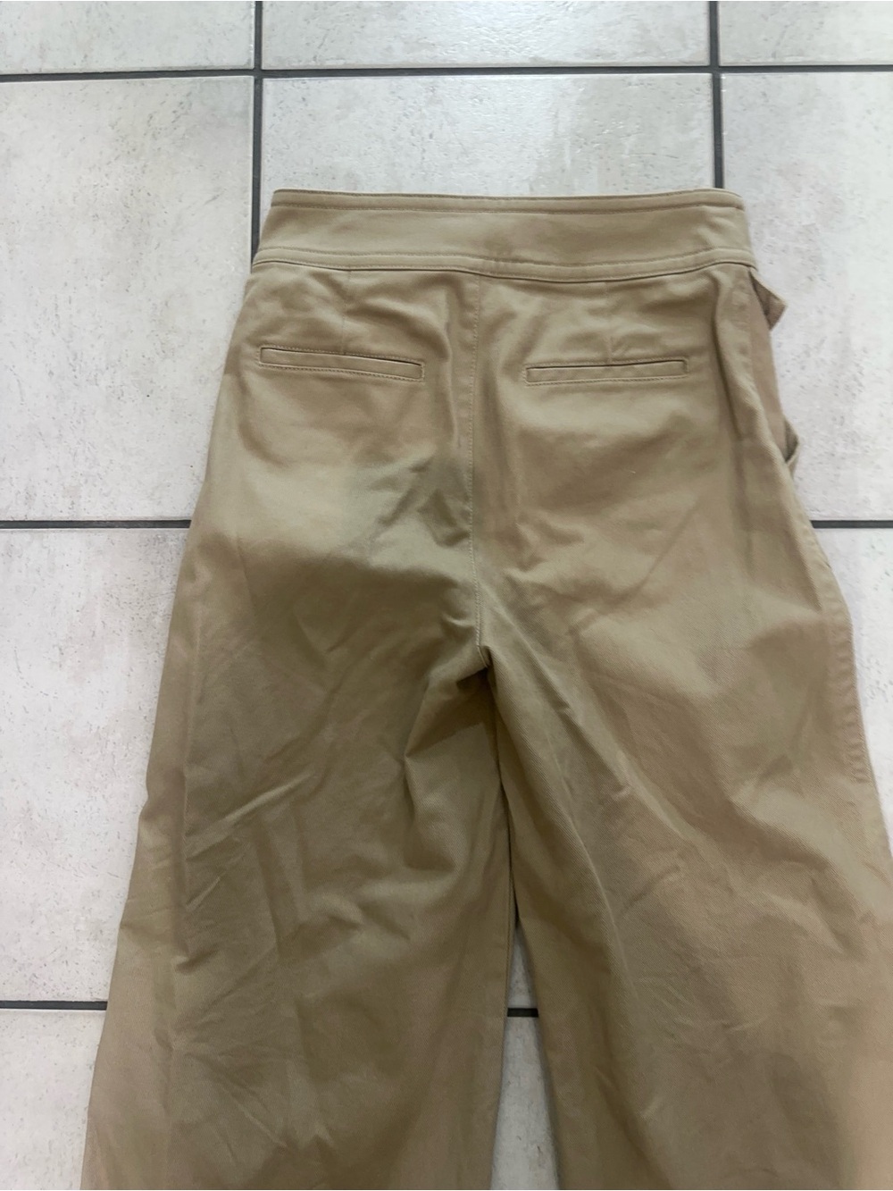 J. Crew Women’s Wide Leg Cotton Twill Pants Khaki High Rise Trousers - Picture 10 of 12